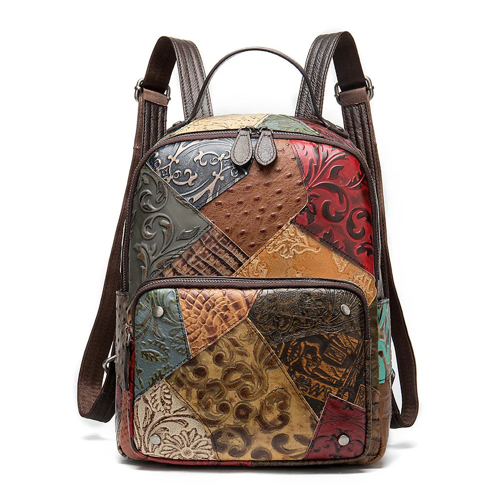2021 Women's Leather Backpack Female Leather School Bags for Girls Luxury Laptop Backpacks for Women Bagpacks Handbags