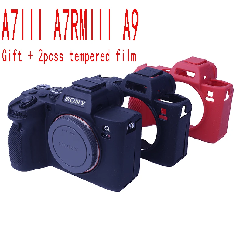 Силиконовая кожаная сумка для камеры чехол защитный Sony Alpha A7 III / A7R A7R3 A7RM3 A9 ILCE-9