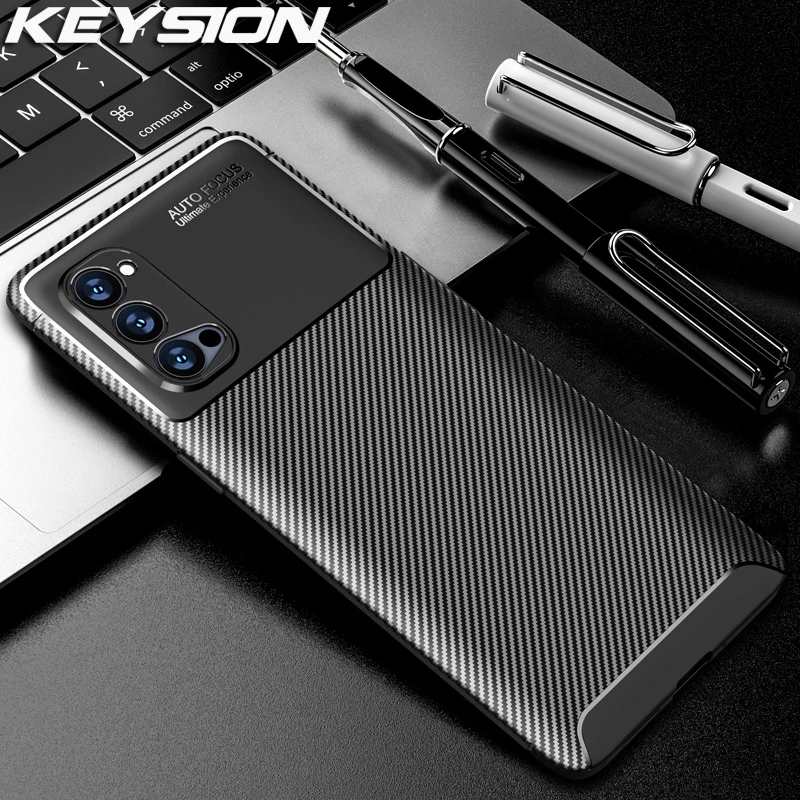 KEYSION Phone Case for OPPO Reno 4 4 Pro 5G A52 A72 A92 Carbon Fiber Texture Silicone Shockproof back Cover For Realme 6 Pro 6i KEYSION Phone Case for OPPO Reno 4 4 Pro 5G A52 A72 A92 Carbon Fiber Texture Silicone Shockproof back Cover For Realme 6 Pro 6i