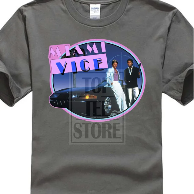 

New Miami Vice 80'S Retro Tv Series Don Johnson Men'S Black T Shirt Size S 3Xl Tees Brand Clothing Funny Tshirt