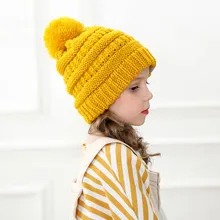 AWAYTR 11 цветов Детская шапка осень зима шерсть вязаные шапки для девочек мальчиков Ins Skullies головной убор шапочки