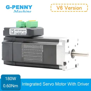 무료 배송! 미니 서보 모터 및 드라이버 포함 통합 서보 모터, 3000rpm, 180w, 0.60Nm, 6.0A