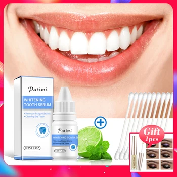

Putimi Teeth Whitening Serum Remove Plaque Stains Brighten Tooth Whitening Oral Hygiene Clean Serum Bleaching Tool Whitening Gel