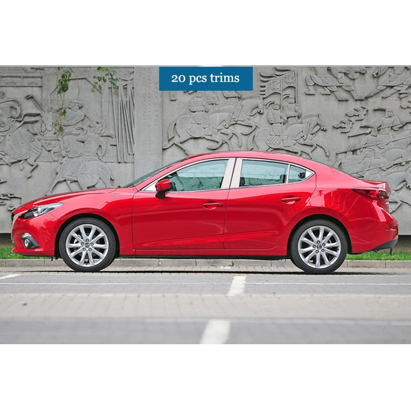 Lsrtw2017 304 нержавеющая сталь окна автомобиля планки для mazda3 mazda 3 axela 2013 3rd bm аксессуары