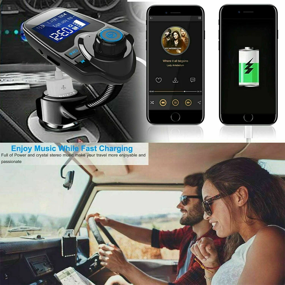 Беспроводной Bluetooth fm-передатчик, автомобильный Bluetooth сигарный штекер, fm-передатчик, Радио адаптер, автомобильный комплект, MP3-плеер, USB Автомобильное зарядное устройство