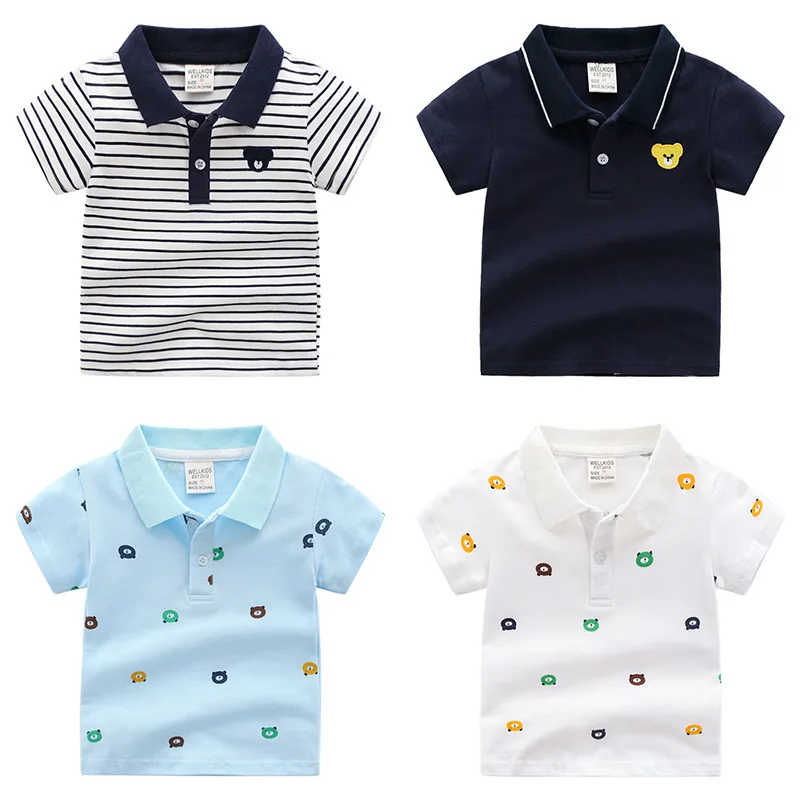 

Short Sleeve BOY'S 2019 Summer New Style Cartoon KID'S Jacket Short Sleeve T-shirt Boy Polo Shirt Wellkids