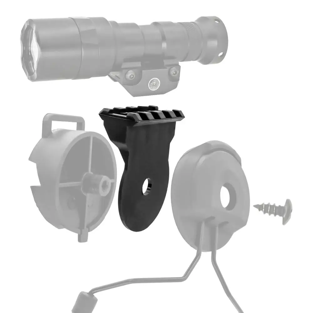 

TAC-SKY for tactical flashlight helmet bracket mounting kit platform tactical headset PELTOR bracket ARC track adapter GRAY