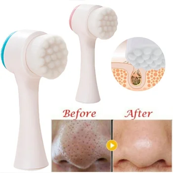 

3D Double Sides Multifunctional Silicone Facial Washing Brush Blackhead brush