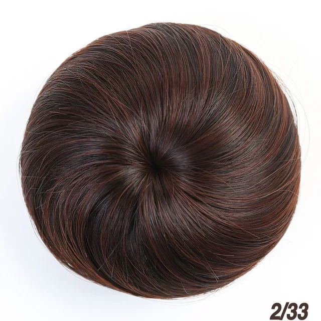AILIADE, 9 цветов, шнурок, эластичная резинка, шиньон, Пончик, ролик, пучок, парик, шиньон, короткие синтетические волосы для наращивания для женщин - Цвет: 2-33