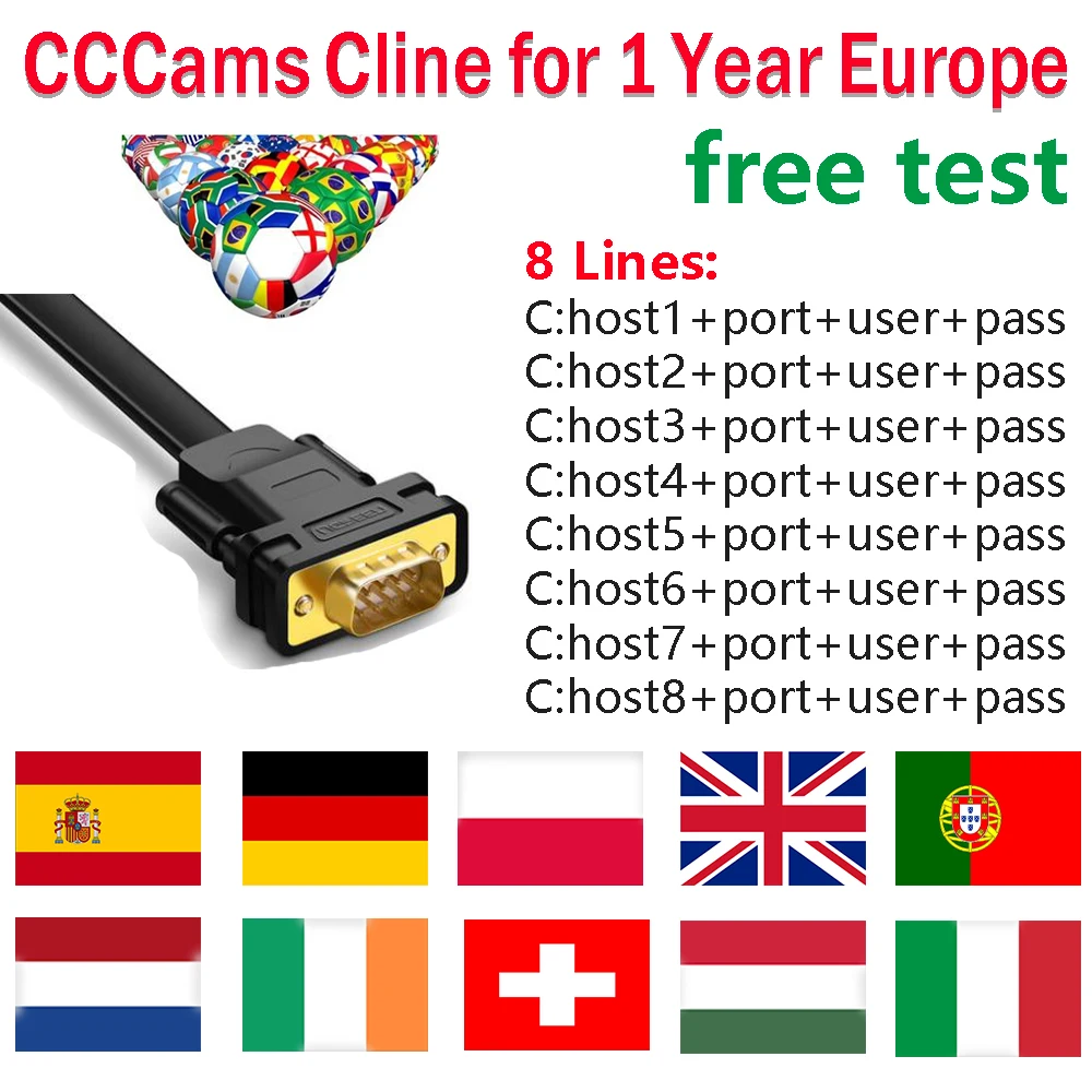 Испания CCCams линия 1 год 8 линий наиболее стабильный CCCams сервер HD спутниковый приемник Европа для Freesat V7 спутниковый приемник