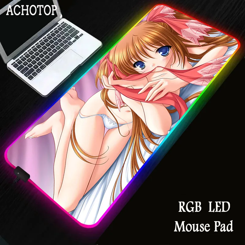 

800x300mm RGB Large Gaming Mousepad Mat Led Mouse Pad Big Sexy Anime Gamer Keyboard Computer PC Desk Pad for Laptop