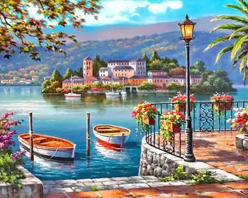 

Full Square&round drill 5D DIY Diamond embroidery town scenic Diamond Painting Cross Stitch Rhinestone Mosaic decor gift