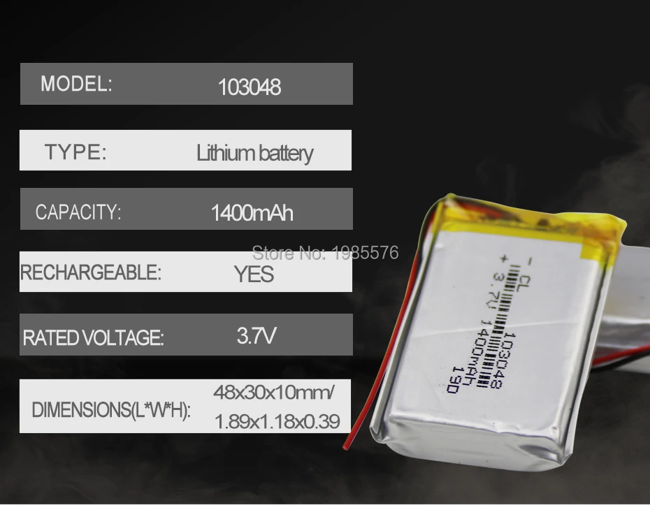 3,7 V 1200mAh 103040 литий-полимерная LiPo аккумуляторная батарея для Mp3 Mp4 PAD DVD DIY электронная книга bluetooth