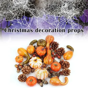 

166pcs/50pcs Halloween Simulation Small Foam Pumpkins Props Home Party Decor