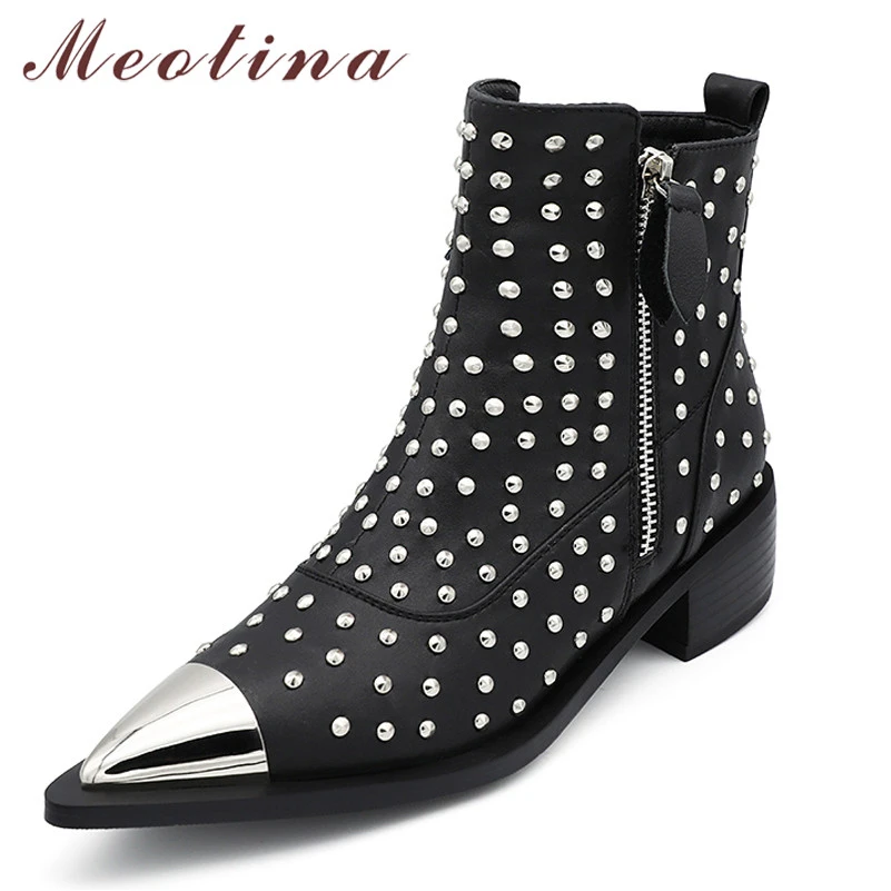 mid block heel ankle boots