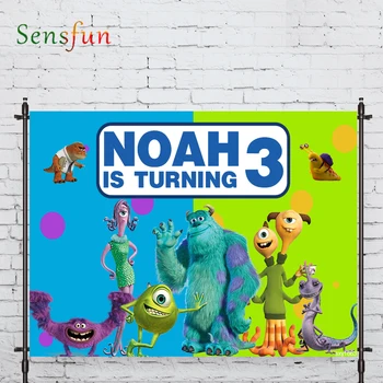 

Sensfun photography backdrop birthday monster color child birthday prop fabric photography backdrop photocall photobooth