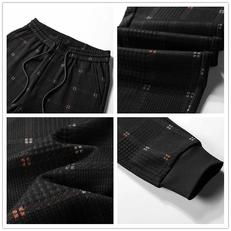 SingleRoad Harem Pants Men Hip Hop Joggers Black Mens Pencil Pants Lattice Streetwear Casual Drawstring Slim Male Trousers