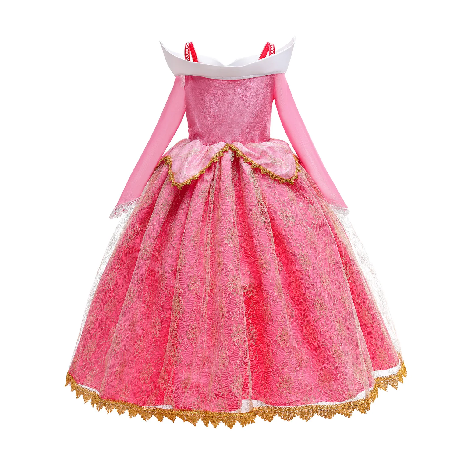 Girls Halloween Beauty Aurora Princess Dress Long Sleeves Lace Robe For Kids Gorgeous Carnival Christmas Fancy Party Outfits
