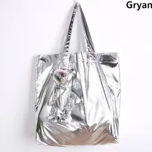 Эко Серебряный медведь водонепроницаемый груз хлопок наполнение высокого качества для женщин детей многоразовые для бакалейный продуктов высокой емкости сумка для покупок