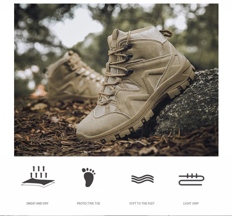 Мужские тактические ботинки Горные альпинистские ботинки для походов для мужчин прочный горный туризм Охота обувь большой размер 39-47 армейские боевые ботинки