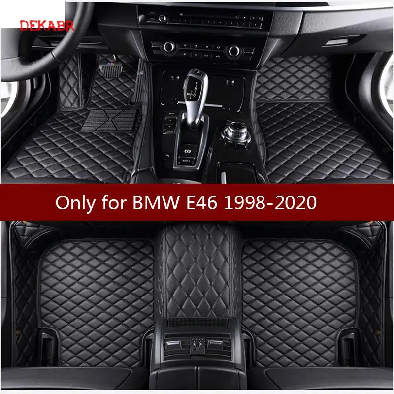 

Dekabr mat leather car floor mats for Bmw E46 3series 1998 1999 - 2016 2017 2018 Custom auto foot Pads automobile carpet cover
