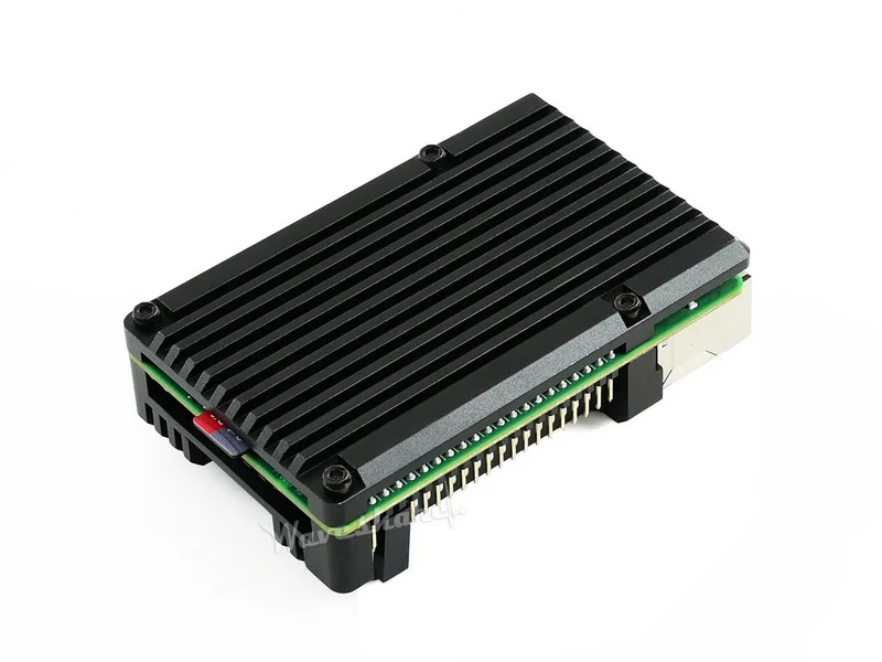 PI4-CASE-C Raspberry Pi 4 корпус типа C корпус из алюминиевого сплава для Raspberry Pi 4, черная броня, двойные вентиляторы охлаждения