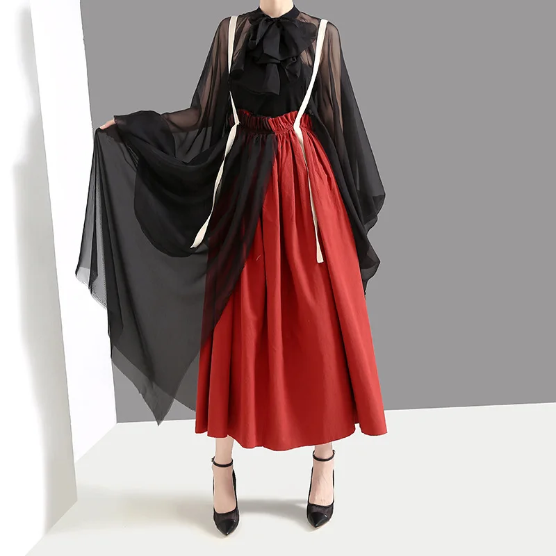 SuperAen Европа женские юбки высокая талия модные дикие сетчатые юбки женские корейский стиль Осенние новые женские юбки