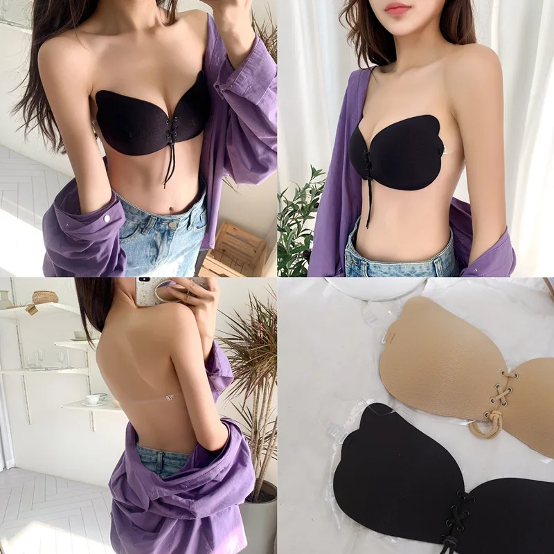 

2019 New Style Versatile Silicone Strapless Bra Small Bust Wedding Dress Non-slip Belt Push-up Chest Paste Breast Pad Push up-