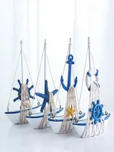  Marine Nautical Creative Sailboat Mode Room Decor Figurines Miniatures Mediterranean Style Ship Small Boat Ornaments Garden Dec 