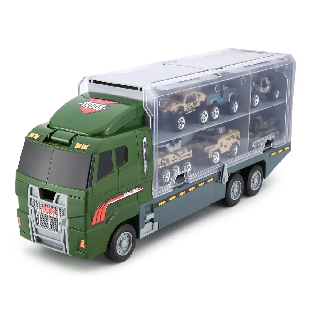 

11PCS Children's Toy Catapult Battle Container Truck Storage Box Mini Alloy Engineering Vehicle Car Model Toys