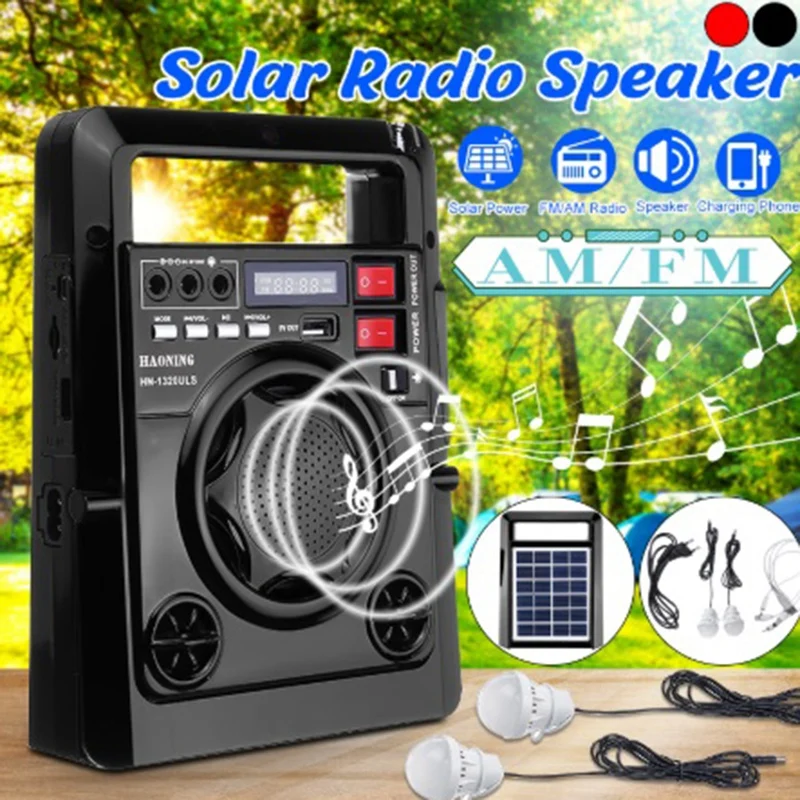 FFYY-Открытый Солнечный Am/Fm радио со светодиодной лампой Tf карта динамик power Bank функция для зарядки телефона источник питания