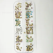 Внешняя торговля Горячая Распродажа роспись ногтей маникюр смешанные аксессуары 12 ящик с отделениями аксессуары дрель цвет острым дном ноготь носорог