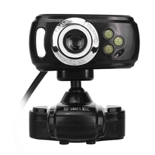 A2 светодиодный веб-камера USB веб-камера 360 градусов микрофон клип-на веб-камера для Youtube компьютер ПК ноутбук камера для ноутбука черный