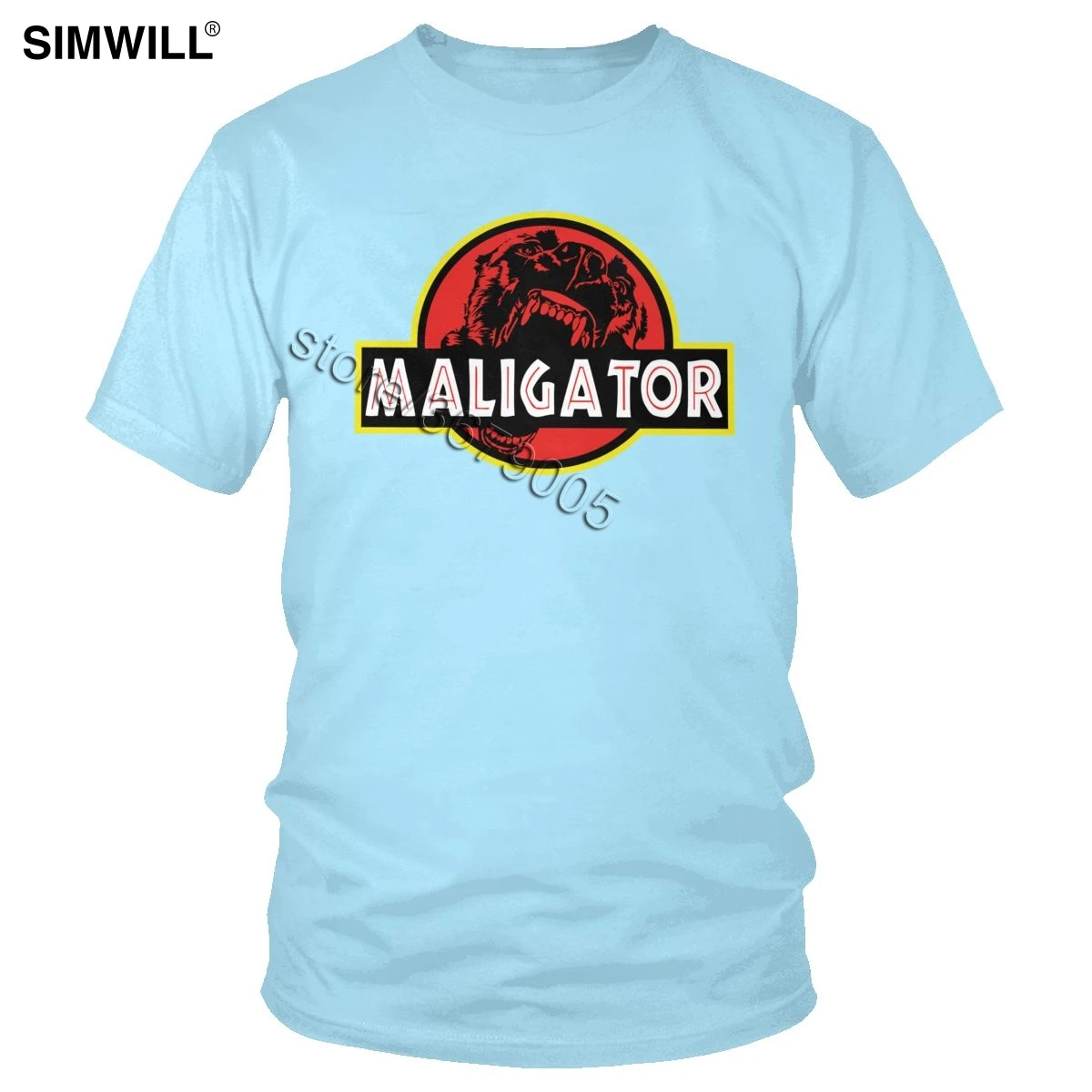 Мужская футболка Maligator из чистого хлопка, Бельгийская овчарка, малинуа, футболки с коротким рукавом и круглым вырезом, графические футболки, большие размеры - Цвет: Небесно-голубой