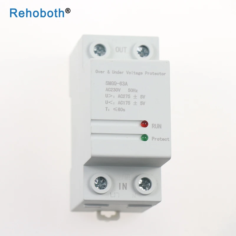 

230V AC 40A 63A Din Rail Auto Recovery Voltage Protective Over Under Voltage Relay Device Protector Overvoltage Protection