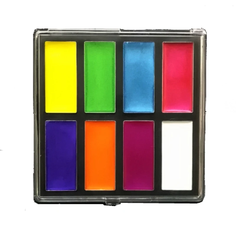 8 shimmer colors set Мерцающая краска для лица цвета водостойкая вспышка масло для тату краска ing Art Хэллоуин Вечеринка необычное платье Красота Макияж Инструменты 10 г Новинка - Цвет: 8 shimmer colors set