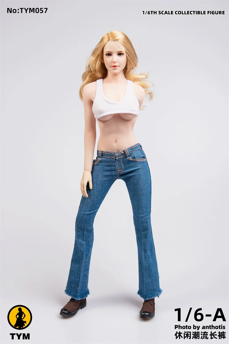TYM057, 1/6, женский сексуальный жилет, хит, джинсы для девушек, микро бахрома, Короткие/длинные джинсы, стринги для 12 дюймов, Женская фигурка