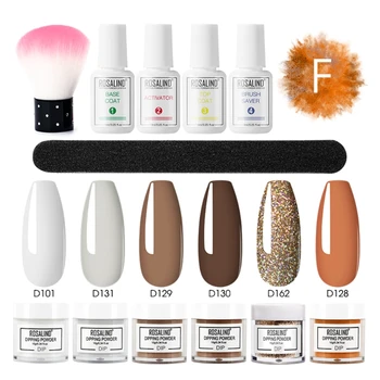 

Nail Dipping Powder Brush Top Base Coat Set Dip French Glitter Shinning Nails Glitter Manicure Kit