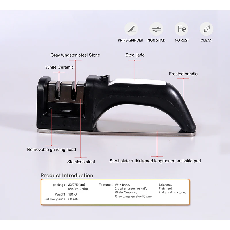 

Knife Sharpener 3 Stage Multifunctional Quick Professional Scissors Grinder Knives Tungsten Diamond Ceramic Kitchen Accessories