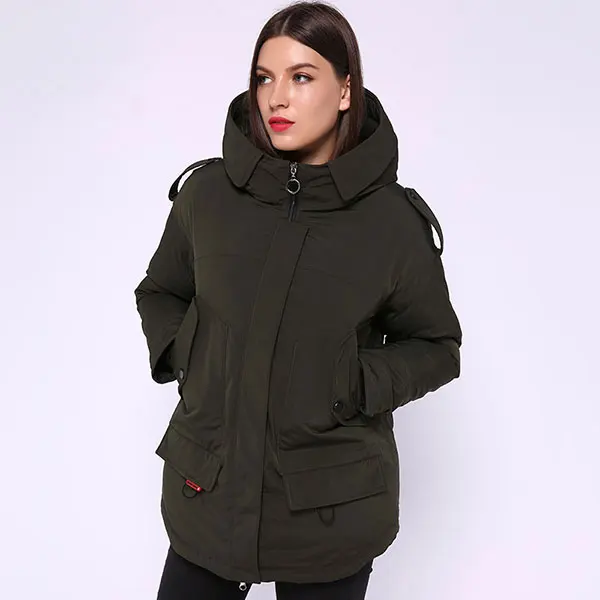 Army Green AORRYVLA, зимний пуховик для женщин, парка с капюшоном, короткая, толстая, теплая, био-Пух, мини Parker, пальто, женская модная куртка - Цвет: Army Green