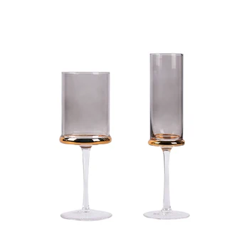 

Scandinavian wine glasses plating Gray/transparent Champagne Cup goblet whiskey glasses Water Cup kitchen hotel drink glasses