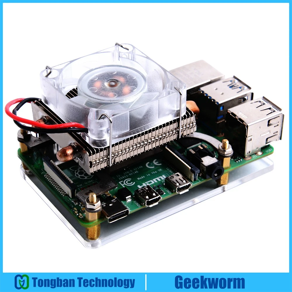 Raspberry Pi 4 Ice Tower Cooler/Pi 4 CPU Cooling Fan with Heatsinks Compatible with Raspberry Pi 4 Model B/3B+/3B Geekworm Raspberry Pi Fan 