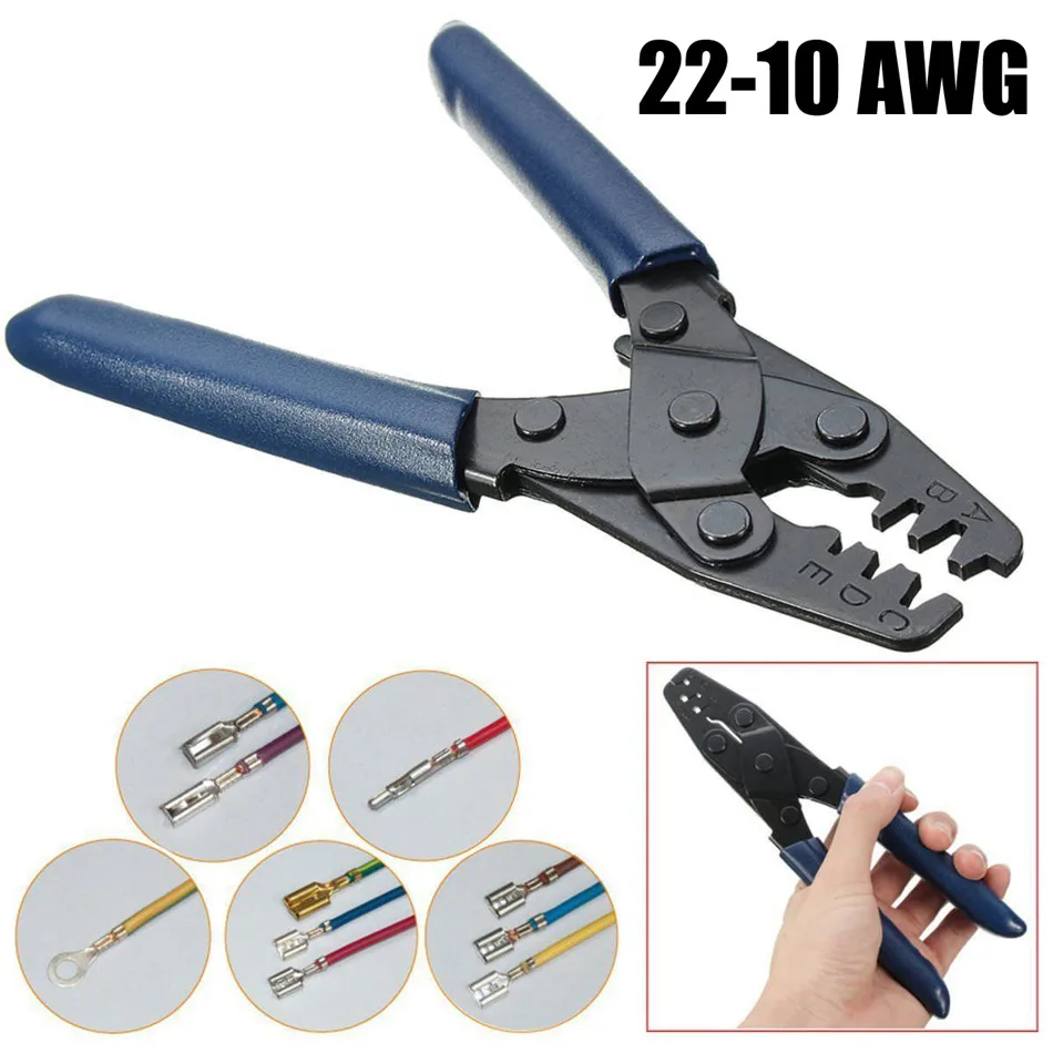 

22-10 AWG Double Terminal Crimp Electrical Crimping Tool Wire Stripper Plier