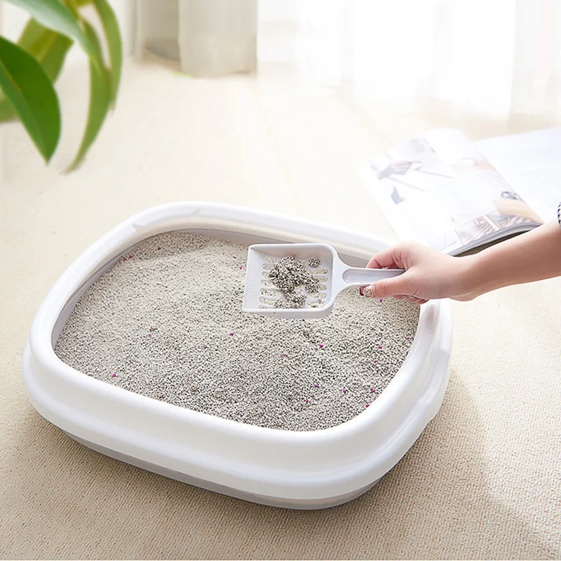 Pet Cat Toilet Semi-enclosed Bedpan Anti Splash Cats Litter Box Large Detachable Cat Toilet Cat Pet Supplies to Send Cat Shovel