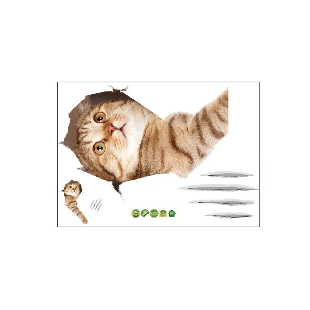 Милый Котик настенные декоративные наклейки креативное стерео украшение для