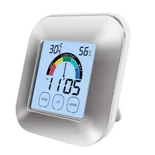 Крытый Многофункциональный цифровой сенсорный контроль термометр гигрометр часы настольные электронные Отображение времени украшение для дома часы