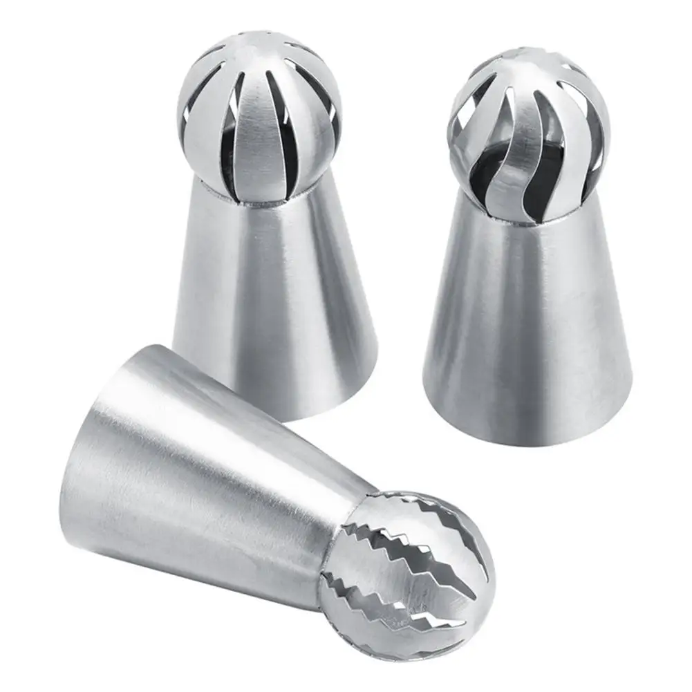 

Cake Decorating 3Pcs/set Good Quality Stainless Steel Icing Piping Nozzles Pastry Tips Set Cake Baking Tools Accessories Gadgets