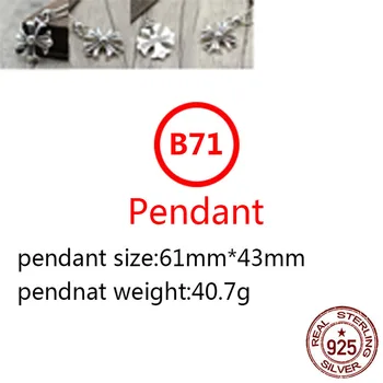 

B71 S925 sterling silver pendant retro personality cross letter shape wild pendant punk hip-hop style gift for friends new hot