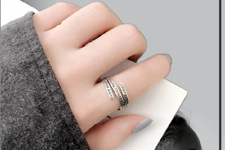 Anello Aperto In Argento 925 Con Nodi - Doppio Strato, Regolabile, Per Donna E Uomo, Stile Retrò E Elegante - Foto 8