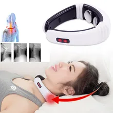 Электрический импульсный массажер для спины и шеи с дальним инфракрасным нагревом, инструмент для облегчения боли, уход за здоровьем, расслабление